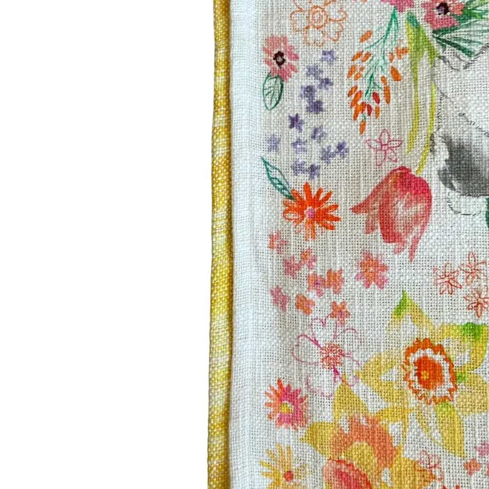 Cupcakes & Cashmere Spring Floral Easter Bunny Rabbit Double Table Runner NEW